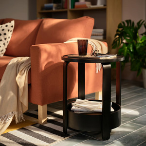 BORGEBY Side table, black, 46 cm