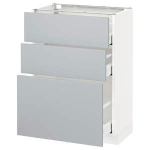 METOD / MAXIMERA Base cabinet with 3 drawers, white/Veddinge grey, 60x37 cm