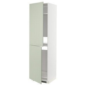 METOD High cabinet for fridge/freezer, white/Stensund light green, 60x60x220 cm