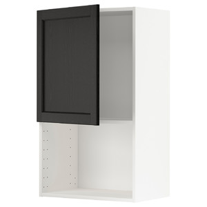 METOD Wall cabinet for microwave oven, white/Lerhyttan black stained, 60x100 cm