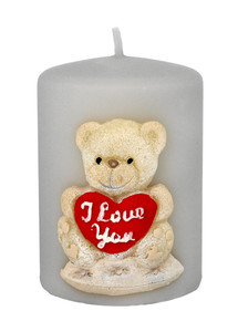 Artman Decorative Candle Teddy, grey