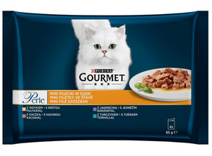 Gourmet Perle Mini Fillets in Gravy Turkey/Duck/Tuna/Lamb Wet Cat Food 4x85g