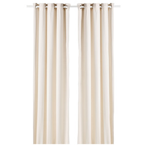 MOALINA Curtains, 1 pair, beige, 145x300 cm