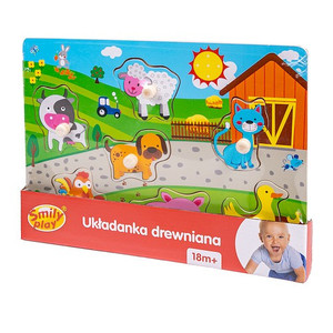 Smily Play Wooden Puzzle Farm 18m+