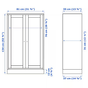 HAVSTA Cabinet with plinth, white, 81x37x134 cm
