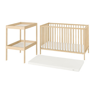 SNIGLAR 3-piece baby furniture set, beech