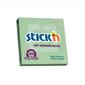 Stick'n Sticky Notes 360° Adhesive Notes 76x76mm, 100 Sheets, green
