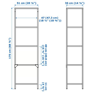 VITTSJÖ Shelving unit, black-brown, glass, 51x175 cm