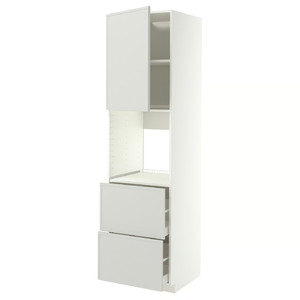 METOD/MAXIMERA Hi cab f ov w dr/2 frnts/2 hi drwrs, white/Aspudden light grey, 60x60x220 cm