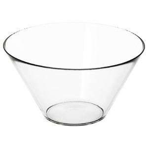 TRYGG Serving bowl, clear glass, 28 cm