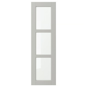 LERHYTTAN Glass door, light grey, 30x100 cm