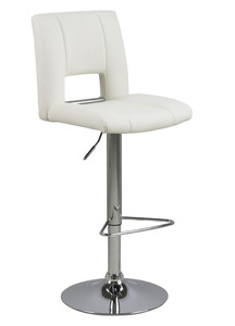 Bar Stool Sylvia, white/chrome