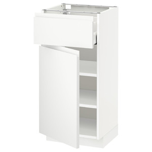 METOD / MAXIMERA Base cabinet with drawer/door, white/Voxtorp matt white, 40x37 cm