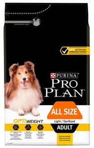 Purina Pro Plan Dog Food Adult All Size OptiWeight Light/Sterilised 3kg