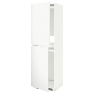 METOD High cabinet for fridge/freezer, white, Voxtorp matt white white, 60x60x200 cm