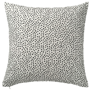 BJÖRKGRÅMAL Cushion cover, white/black, 50x50 cm