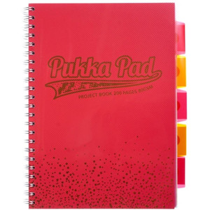 Pukka Pad Spiral Notebook A4 100 Sheets Pink Transparent