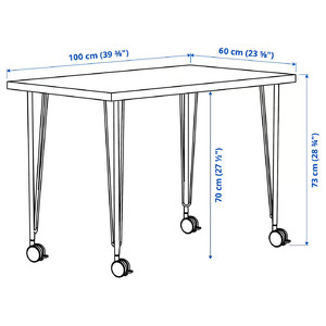 LINNMON / KRILLE Desk, black-brown/black, 100x60 cm