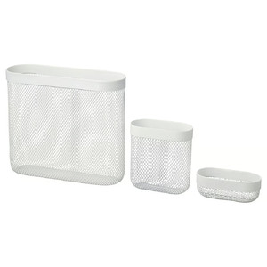 SKÅDIS Storage basket, set of 3, white