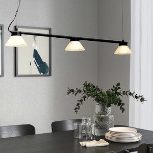 SAMBORD Pendant lamp with 3 lamps, black/white