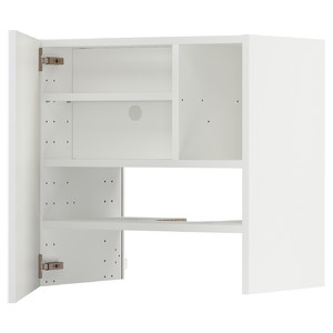 METOD Wall cb f extr hood w shlf/door, white/Ringhult white, 60x60 cm