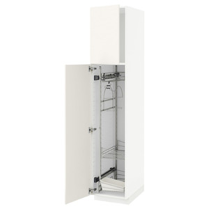 METOD High cabinet with cleaning interior, white/Veddinge white, 40x60x200 cm