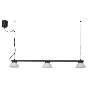 SAMBORD Pendant lamp with 3 lamps, black/white