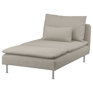 SÖDERHAMN Chaise longue, Fridtuna light beige