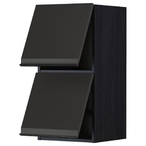 METOD Wall cabinet horizontal w 2 doors, black/Upplöv matt anthracite, 40x80 cm