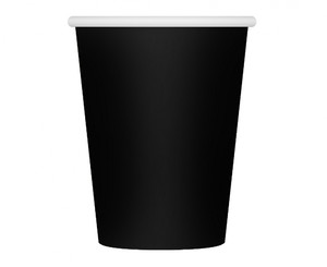 Paper Party Cup 250ml 6pcs, black