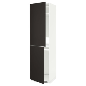 METOD High cabinet for fridge/freezer, white, Kungsbacka anthracite, 60x60x220 cm