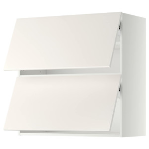 METOD Wall cabinet horizontal w 2 doors, white/Veddinge white, 80x80 cm