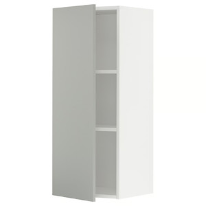 METOD Wall cabinet with shelves, white/Havstorp light grey, 40x100 cm