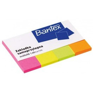 Bantex Self-Adhesive Indexing Flags Page Markers 20x50mm 4 Colours x 40 Sheets