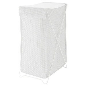 TORKIS Laundry basket, white/grey, 90 l