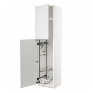 METOD High cabinet with cleaning interior, white/Stensund white, 60x60x240 cm