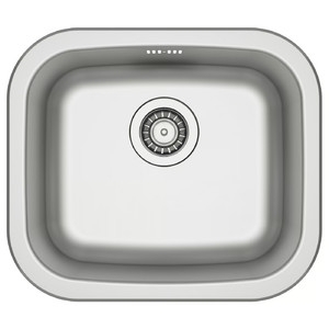 FYNDIG Single-bowl inset sink, stainless steel, 46x40 cm