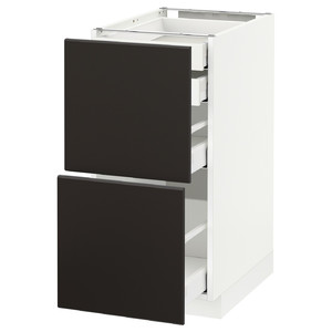 METOD / MAXIMERA Base cb 2 frnts/2 low/1 md/1 hi drw, white, Kungsbacka anthracite, 40x60 cm