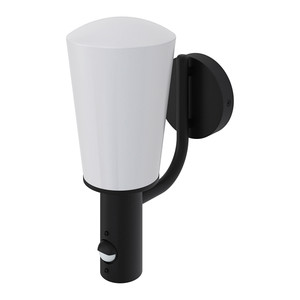 GoodHome Outdoor Wall Lamp Charwell, motion sensor, E27 IP44, black