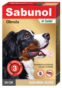 Sabunol Anti-flea & Anti-tick Collar for Dogs 50cm, gold