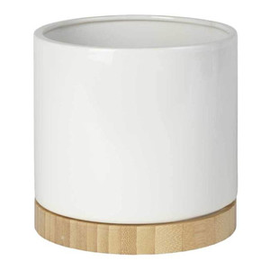 Plant Pot Bamboo 13 cm, white