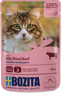 Bozita Cat Wet Food with Beef Chunks in Sauce 85g