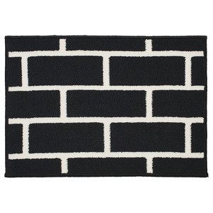VÄNDPLATS Door mat, black/brick pattern, 40x60 cm