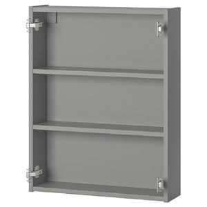 ENHET Wall cb w 2 shelves, grey, 60x15x75 cm