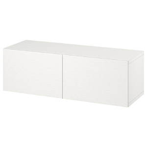 BESTÅ Wall-mounted cabinet combination, white/Laxviken white, 120x42x38 cm