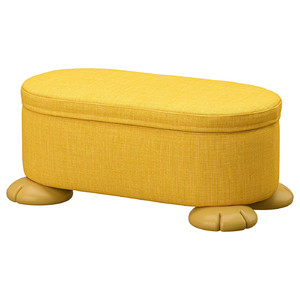 GREJSIMOJS Pouffe with storage, yellow