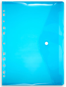 Document Envelope Pocket Wallet File with Button Penmate A4, blue