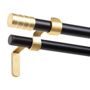 Double Curtain Rod Tiago 19 mm 160 cm, black/gold