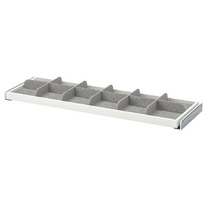 KOMPLEMENT Pull-out tray with divider, white, light grey, 100x35 cm