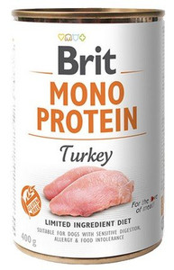 Brit Mono Protein Turkey Dog Food Can 400g
